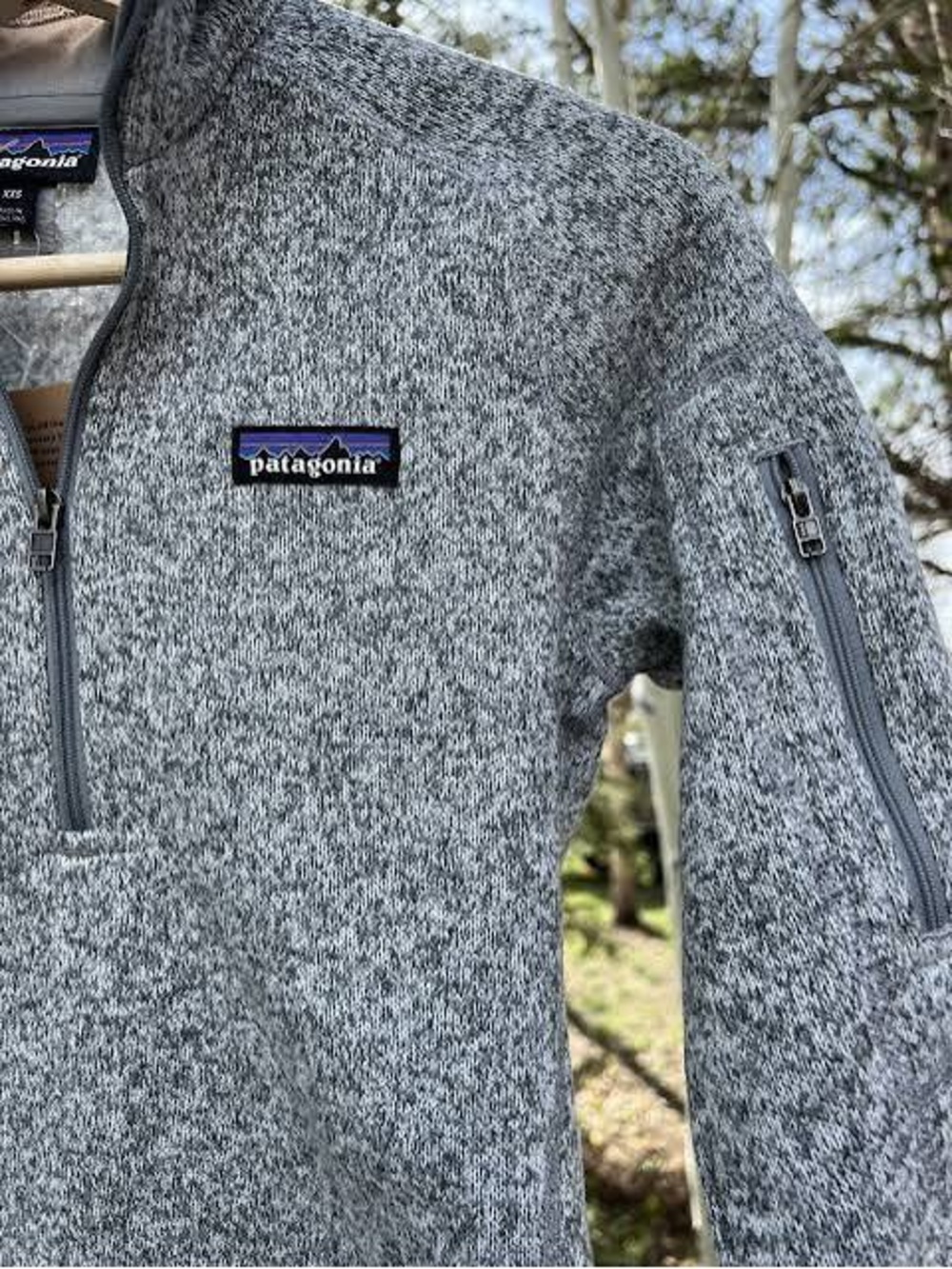 Patagonia Better Sweater 1/4 Zip Fleece Pullover Birch White Gray